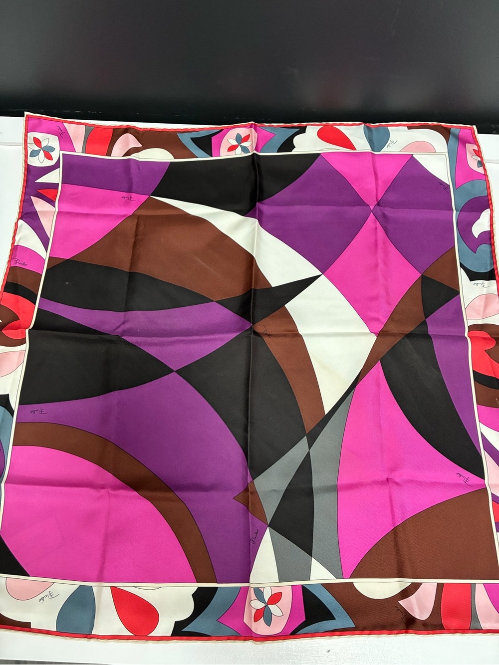 Vintage Pucci Vibrant Geometric Silk Scarf